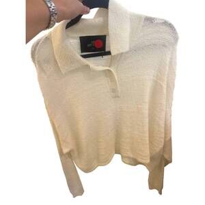 NEW MR MITTENS women's camilla cropped polo shirt in cream